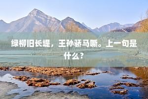 绿柳旧长堤，王孙骄马嘶。上一句是什么？