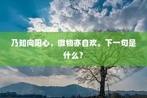 乃知向阳心，微物亦自欢。下一句是什么？