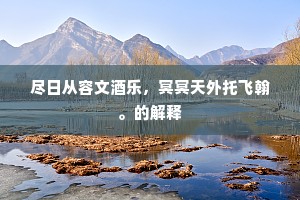 尽日从容文酒乐，冥冥天外托飞翰。的解释
