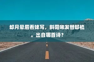 却月晕眉看婢写，斜阳唏发替郎梳。出自哪首诗？