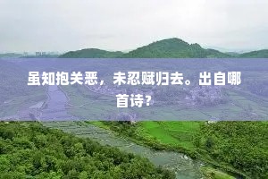 虽知抱关恶，未忍赋归去。出自哪首诗？