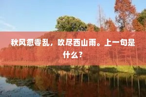 秋风忽零乱，吹尽西山雨。上一句是什么？