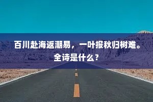 百川赴海返潮易，一叶报秋归树难。全诗是什么？