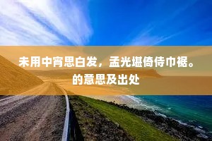 未用中宵思白发，孟光堪倚侍巾裾。的意思及出处