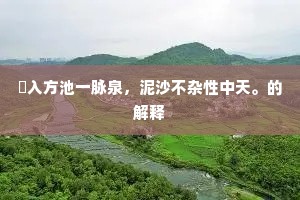 湊入方池一脉泉，泥沙不杂性中天。的解释