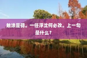 触涂是碍。一任浮沈何必改。上一句是什么？