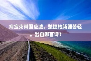 病宽束带围应减，愁搅枯肠睡苦轻。出自哪首诗？
