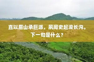 直以眉山承巨派，夙闻史起浚长沟。下一句是什么？