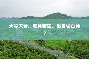 天命大晋，载育群生。出自哪首诗？