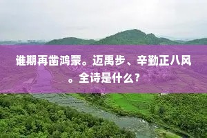 谁期再凿鸿蒙。迈禹步、辛勤正八风。全诗是什么？