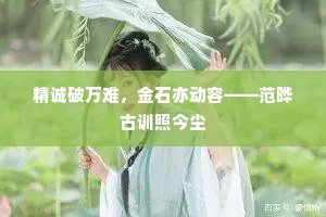 精诚破万难，金石亦动容——范晔古训照今尘