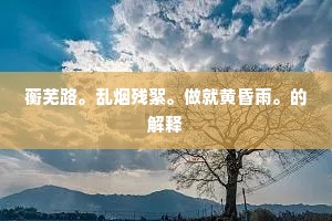 蘅芜路。乱烟残絮。做就黄昏雨。的解释