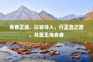 青春正道，以诚待人，行正直之路，共筑无悔青春