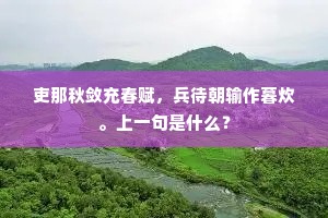 吏那秋敛充春赋，兵待朝输作暮炊。上一句是什么？