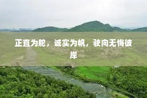 正直为舵，诚实为帆，驶向无悔彼岸