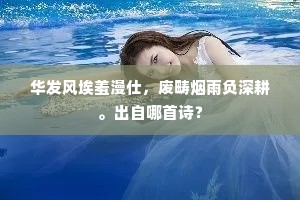 华发风埃羞漫仕，废畴烟雨负深耕。出自哪首诗？