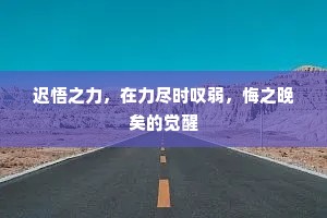 迟悟之力，在力尽时叹弱，悔之晚矣的觉醒