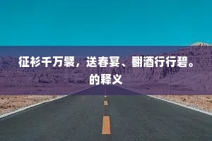 征衫千万襞，送春宴、翻酒行行碧。的释义