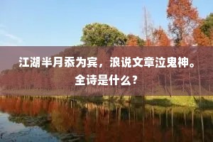 江湖半月忝为宾，浪说文章泣鬼神。全诗是什么？