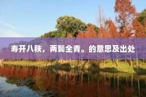 寿开八秩，两鬓全青。的意思及出处