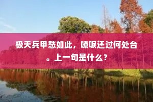 极天兵甲愁如此，嘹唳还过何处台。上一句是什么？