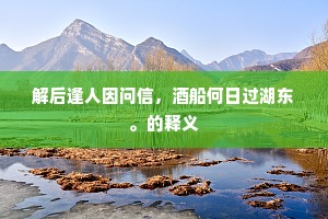 解后逢人因问信，酒船何日过湖东。的释义