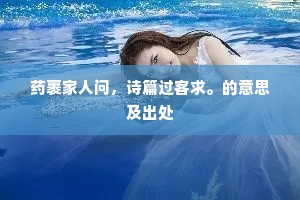 药裹家人问，诗篇过客求。的意思及出处