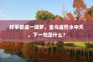 好事都成一场梦，金乌返照水中天。下一句是什么？