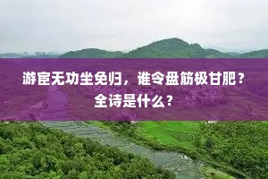 游宦无功坐免归，谁令盘筋极甘肥？全诗是什么？