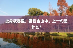 此身犹客里，野性合山中。上一句是什么？