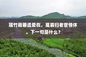 寇竹裁蕃遗爱在，菟裘归老宦情休。下一句是什么？