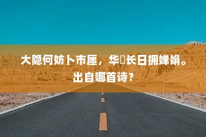 大隐何妨卜市廛，华裀长日拥婵娟。出自哪首诗？
