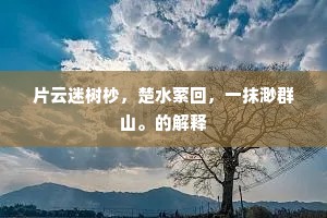 片云迷树杪，楚水萦回，一抹渺群山。的解释
