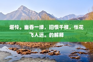 堪怜。幽香一缕，旧恨千枝，怅花飞人远。的解释