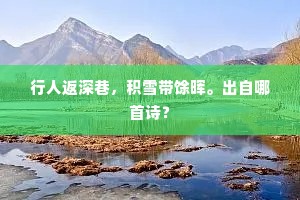 行人返深巷，积雪带馀晖。出自哪首诗？