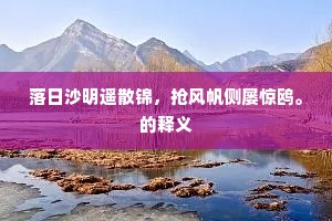 落日沙明遥散锦,抢风帆侧屡惊鸥。的释义 落日沙明遥散锦,抢风帆侧屡惊鸥。的释义