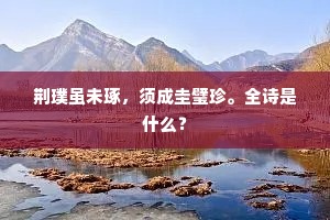 荆璞虽未琢,须成圭璧珍。全诗是什么? 荆璞虽未琢,须成圭璧珍。全诗是什么?