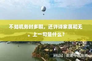 不知机务时多暇，还许诗家属和无。上一句是什么？