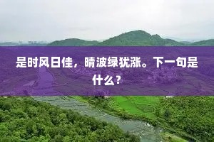 是时风日佳，晴波绿犹涨。下一句是什么？