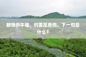耕馀供牛租，钓罢足鱼饷。下一句是什么？