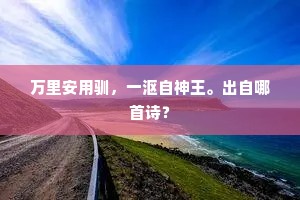 万里安用驯,一沤自神王。出自哪首诗? 万里安用驯,一沤自神王。出自哪首诗?