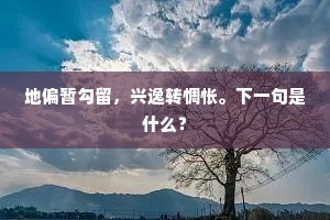 地偏暂勾留，兴逸转惆怅。下一句是什么？