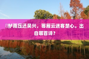 鱠鲈雨压还吴兴，寄雁云迷客楚心。出自哪首诗？