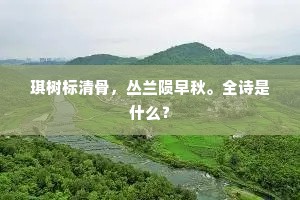 琪树标清骨，丛兰陨早秋。全诗是什么？