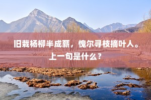 旧栽杨柳半成薪，愧尔寻枝摘叶人。上一句是什么？