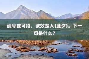 魂兮或可招，欲效楚人{此夕}。下一句是什么？