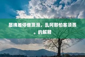 屡拂难停僧顶滑，乱呵那怕客须蒸。的解释