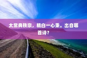 太常典秩宗，精白一心秉。出自哪首诗？