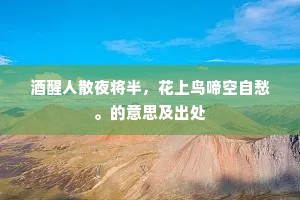 酒醒人散夜将半，花上鸟啼空自愁。的意思及出处