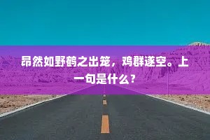 昂然如野鹤之出笼，鸡群遂空。上一句是什么？